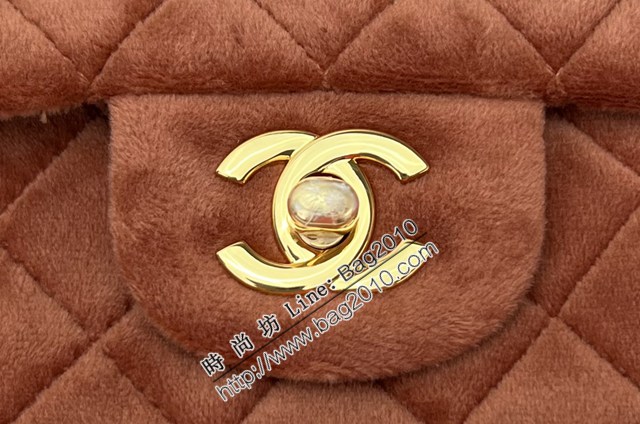 Chanel專櫃新款cf毛呢系列鏈條女包 香奈兒肩背斜挎中號女包 djc5500